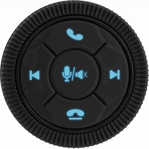 Black Car Steering Wheel Controller Wireless Controller Buttons Wireless Intelligent Control Car Bluetooth Adapter 7 Key