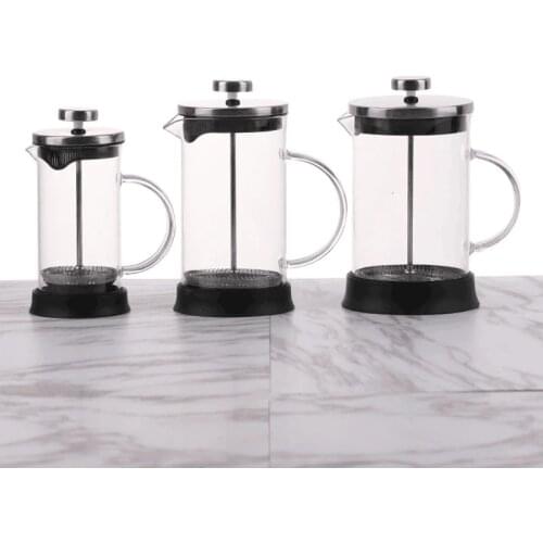 Brief Large Capacity Glass French Press Household Office Cold Brew Espresso Tea Coffee Maker Filter Cafe Barista Tools Koffie