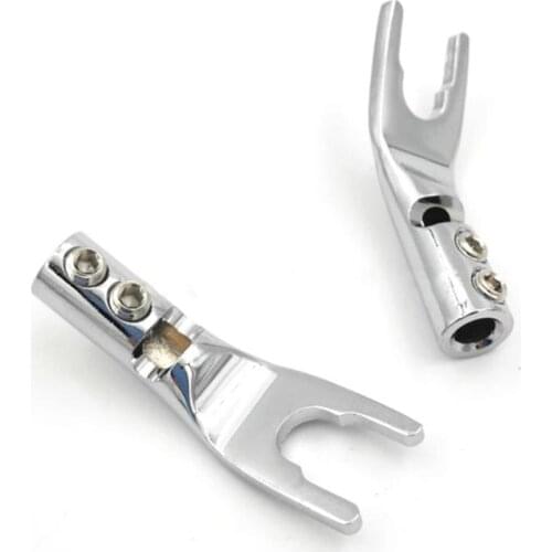 Hifi 4pcs Speaker Banana Spade Plug Jack Y Fork Pure Red Copper Adapter For Wires Cable New Arrival Wholesale