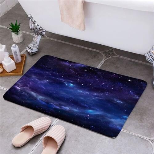 Galaxy Star Sky Entrance Floor Mats Door Mat Non-Slip Foot Pad Home Welcome Carpet For Hallway Bath Kitchen Doormat Universe