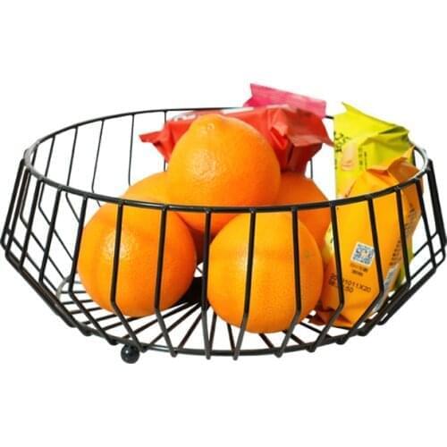 Creative Storage Basket Wrought Iron Fruit Basket Living Room Home Snack Storage Basket Panier Rangement Kitchen Storage Box