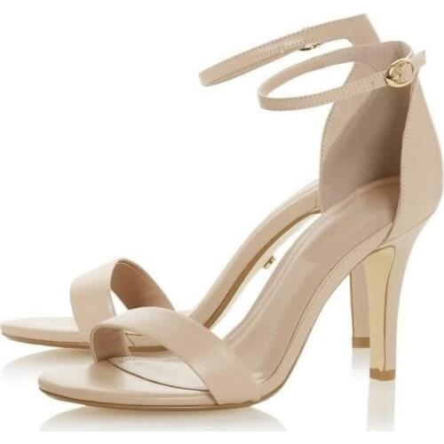 LOSLANDIFEN Multicolour Open Toe Ankle Strap Women Sandals High Heels Ladies Shoes Buckle 9cm Mid Heel Summer Plus Size