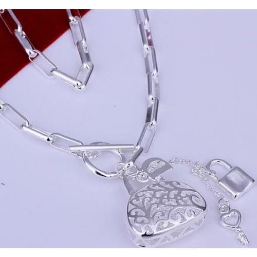 N044 Lucky Charm Silver Color Pendants For Women Jewelry Necklace Women Accessories Fashion Bag Necklace /dddaluka Hqbaqhia