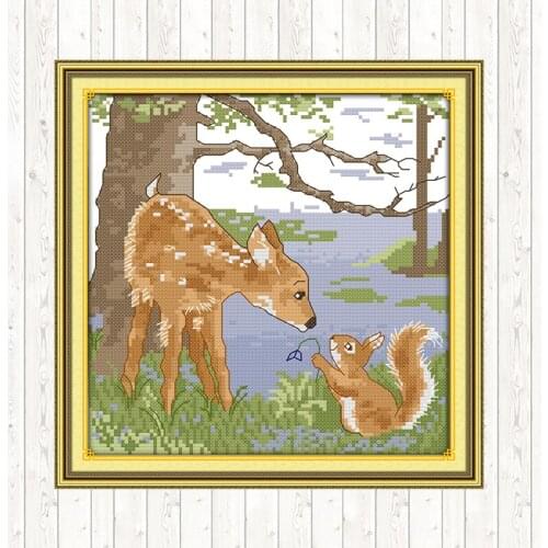 Joy Sunday 11CT 14CT Cross Stitch Set DMC Floss Kit DIY Embroidery Handmade Needlework Package Wall Home Decor Cross Stitch Kits