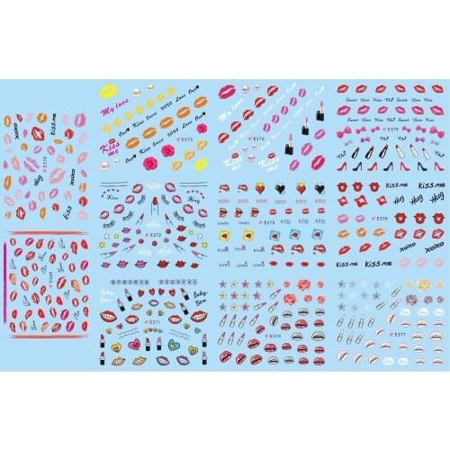 11 PACKS / LOT 3D SIMULATION CARTOON TONGUE KISS LIP STICK MOUTH VALENTINES DAY LOVE SWEET HEART STICKER E369-379