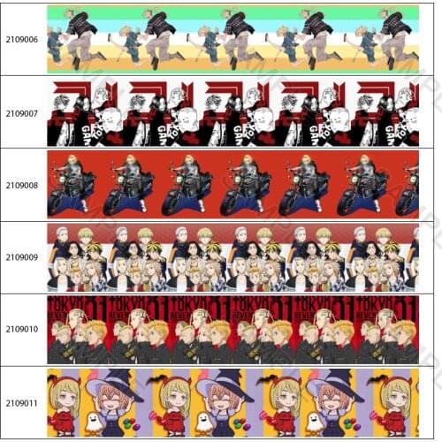 New 10yards Japan Amine Tokyo Avengers Grosgrain/Satin Ribbon Cartoons Printed Ribbon