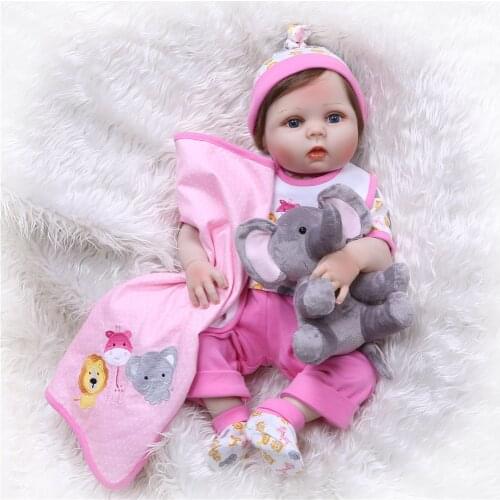 NPK new 55cm Bebes Reborn Dolls Realistic Full Silicone girl bby Doll with Cute Plush toys Alive Baby Dolls As Girls Playmates