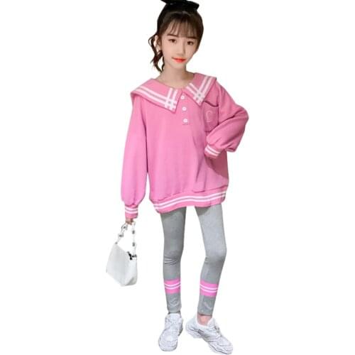 Teen Girls Clothing Sweatshirt + Leggings Clothing For Girls Casual Girls Clothes Set Spring Autumn Childrens Clothing