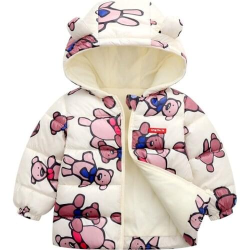 2021 autumn winter cartoon girls' down cotton jacket mens and womens baby jacket cotton Plush warm boys' jacket 0-6 years old