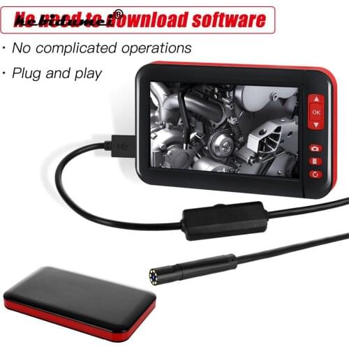New F200 4.3Inch 1080P HD 8mm Industrial Endoscope Auto Repair Inspection Camera Endoscope Lithium Battery Snake Hard Camera 19