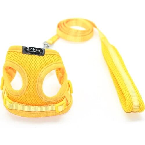 Second-generation Adjustable Upgraded version Mesh Harness Soft Walking Leash Collar Set Breathable Vest for Small Medium Dog