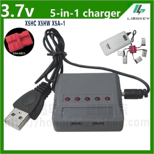 Multiple-pin Plug (4-In-1)(5-In-1) 3.7V 500mah XH4.0 Plug Charger For Syma X5HC X5HG X5HW X5A-1 RC toys Lipo battery USB charger