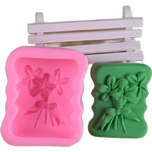 3D Silicone Soap Mold Flower Cake Chocolate Fondant Sugar Mould Pink Silicon Mold Diy Craft Household Baking Tools