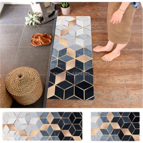 Nordic Geometric Carpets PVC Leather Floor Mat Large Floor Carpets Doormats Bedroom Tatami Waterproof Oilproof Kitchen Rugs