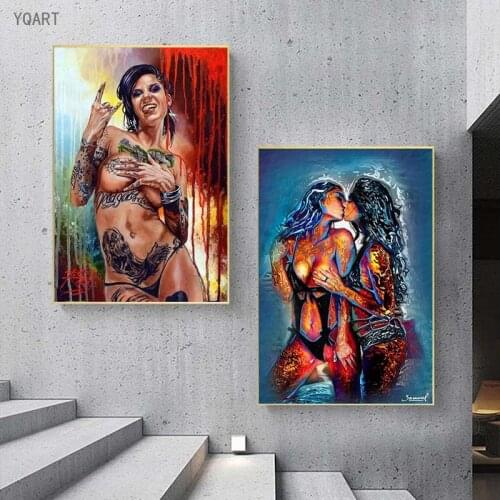 Modern Nude Art Woman Sexy Body Canvas Paintings on The Wall Abstract Couple Lover Pictures for Home Bedroom Hotel Decoration