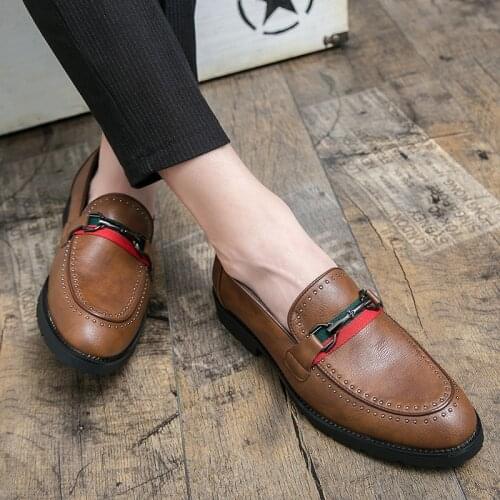 Genuine Leather Shoes Men Shoes For Men Casual Leather Fashion Mens Trend Man Shoe Trending Fur Loafers Italian Dress Hot Sale