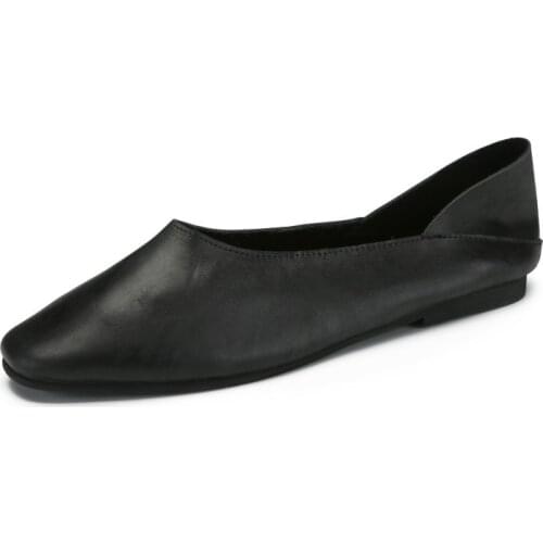 Women Spring Autumn Loafers Shoes Natural Soft Genuine Leather Comfortable Slip On Pregnant Women Driving Women Flats Shoes