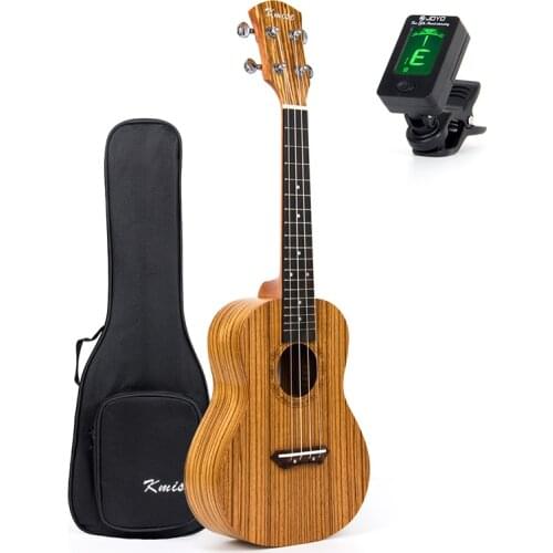 Kmise Concert Ukulele Ukelele Uke 23 inch 18 Frets Zebrawood 4 String Hawaii Guitar with Gig Bag Tuner