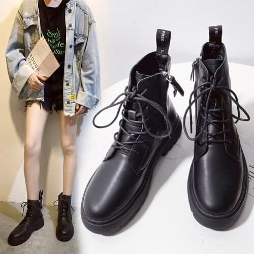 2020 Boots Women Genuine Leather Shoes For Winter Boots Shoes Woman Casual Autumn Genuine Leather r Female Ankle Boots