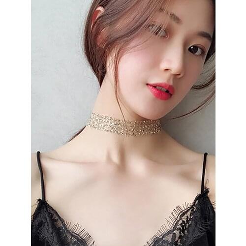 Women Chain Jewelry Choker Necklace Gold Sliver Sequin Womens Necklace