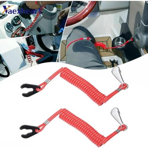 2 pcs Outboard Cut off Boat Motor Kill Stop Switch Safety Tether Lanyard For Yamaha DL