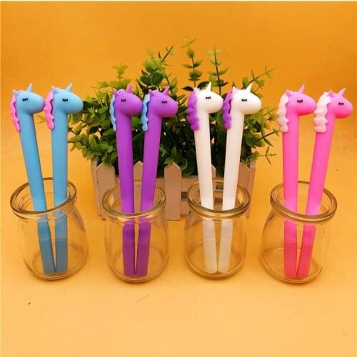 24 Pcs Creative Cute Cartoon Unicorn Styling Gel Pen Student Cartoon Stationery Pens for School Material Escolar Supplies