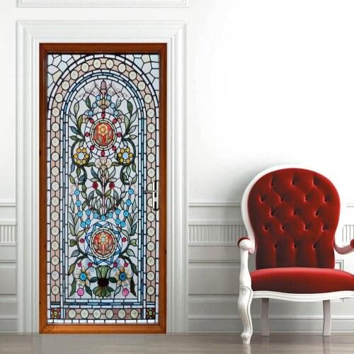 3D creative Multicolored Glass door stickers wall stickers self-adhesive waterproof removable
