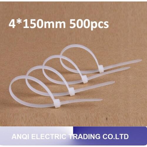 4*150mm 500pcs white self-locking nylon cable ties high quality