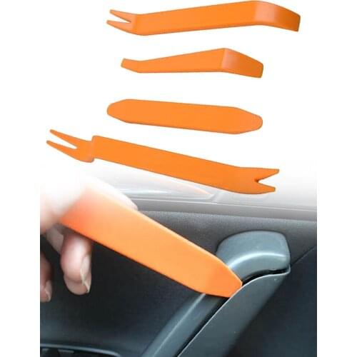 4 Pcs PVC Car Radio Remover Removal Puller Pry Tool Car Door Panel Trim Upholstery Retaining Clip Plier Hand Audio Tool