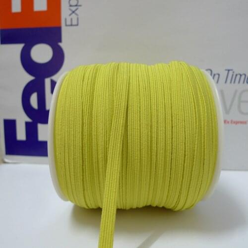 50 Meters 1/4'' 6mm #27 Lemon Yellow Colored Skinny Elastic Band