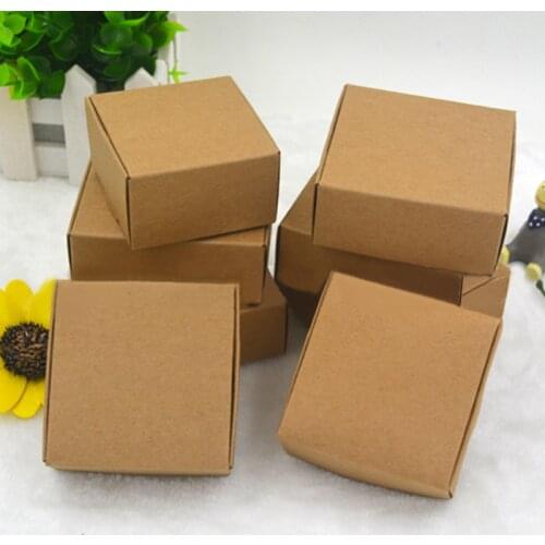 50Pcs/set Paper Gift Packaging Box Soap Storage Holder Natural Craft Folding Gift Box Handmade DIY Packaging Cardboard Box