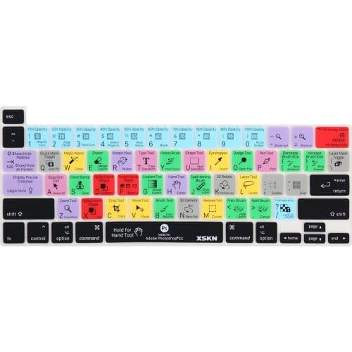 XSKN Photoshop CC Shortcuts Keyboard Cover Skin for A2251 A2289 US Version 2020 New MacBook Pro 13 inch Touch Bar & Touch