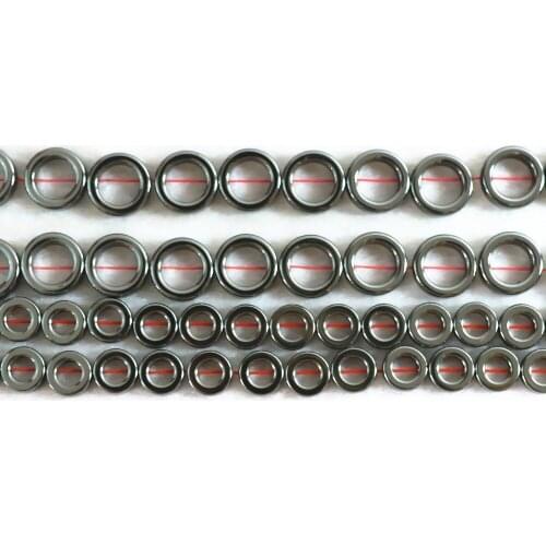 Black Hematite Stone Hot Sell Fashion New Circle/Ring Shape 6mm 8mm 10mm 12mm Loose Beads 15 Inches B239