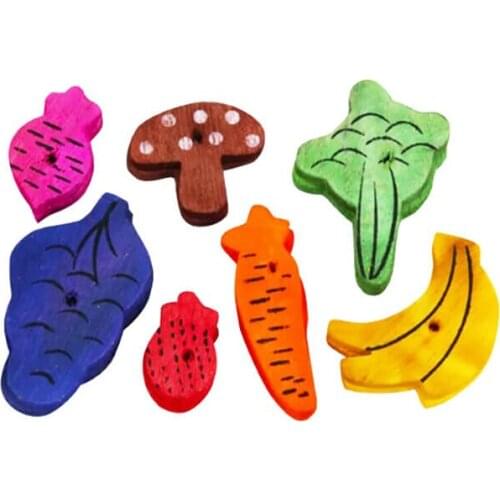 Wooden Rodent Guinea Pig Toy Colorful Fruit And Vegetable