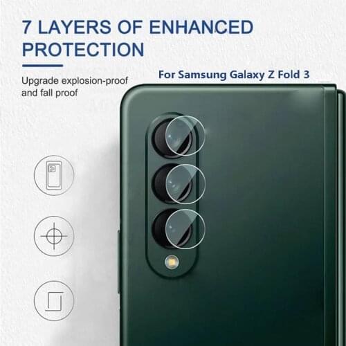 Split Flexible Tempered Glass Lens Film for Samsung Galaxy Z Fold 3 Anti-scatch Back Camera Protector for Samsung Galaxy Z Fold3