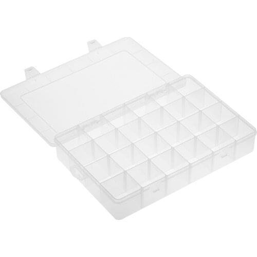 KKMOON 18/24 Grids Transparent Plastic Storage Box Adjustable Storage Containers Jewelry Bead Bathroom Accessories Tools Box