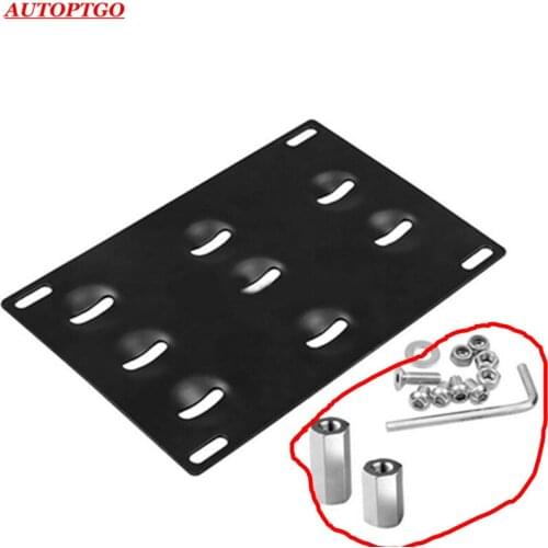 Car Refit Front Bumper Tow Hook License Plate Mounting Relocator Bracket Kit For Audi 2008-15 A4 S4 B8 A5 S5 RS5 13-15 A7 S7 RS7