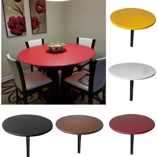 Mcao Round Waterproof Tablecloth Catering Fitted Protector Polyester Table Covers with Elastic Edged for Indoor & Outdoor TJ3751