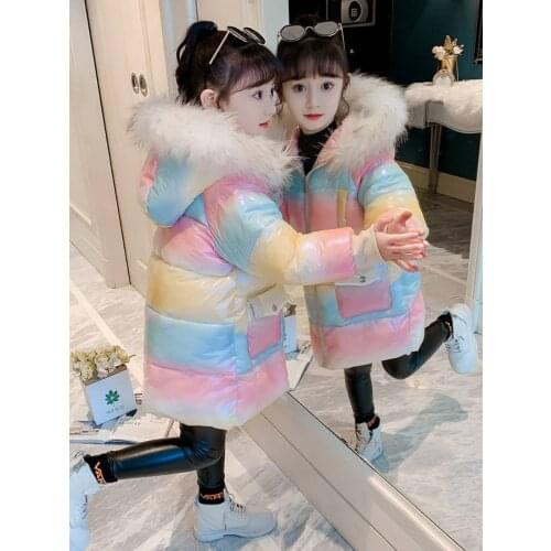 Kids Girls Jacket 2021 Autumn Winter Parka For Girls Coat Baby Warm Hooded Outerwear 3-12 Y Girls Clothing Children Down Parkas