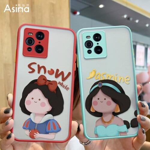 ASINA Matte Transparent Case For OPPO Find X3 Pro Lite Neo X2 Fashion Hard PC Cover For OPPO Reno 5Z A94 A73 A15 A9 A32 Princess