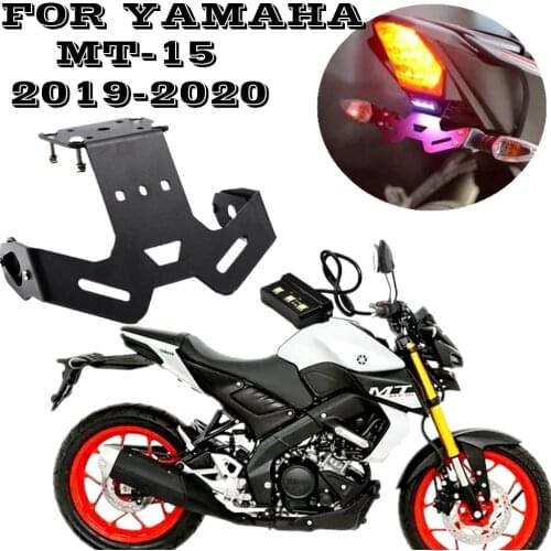 Motorcycle Rear License Plate Holder Frame Bracket with LED Light For Yamaha MT-15 MT15 MT 15 2019-2020