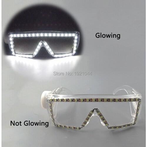 New Style LED Light Glasses with Transparent Frame LED Glasses Party Favors LED Laser Glasses for Halloween Christmas Party