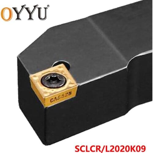 OYYU 20mm CNC Cutting Arbor SCLCR2020K09 SCLCL2020K09 Cabride Inserts SCLCR External Turning Tools Holder Lathe Cutter Shank CNC