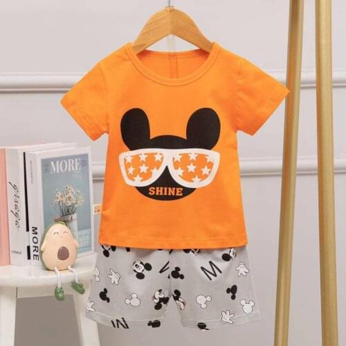Mickey Minnie Mouse Pyjamas Kids Shorts Pajama Snow White Girl Sets Pure Cotton Sleepwear Boy Baby Clothes Sofia Pijamas Disney