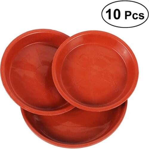 10pcs Plastic Flowerpot Drip Tray Plant Pot Saucer for Fleshiness Planter Garden Balcony - Type 160 (Red)