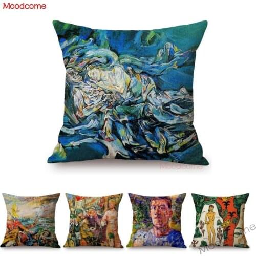 Astract Impressionism Oskar Kokoschka Oil Painting Art Ancient Greek Myths Gallery Art Throw Pillow Cotton Linen Cushion Cover