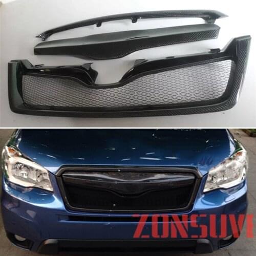 Body Kit Front Bumper Cover Refitting Grill Accessories Carbon Fibre Racing Grille Use For Subaru Forester 2013 2014 Year
