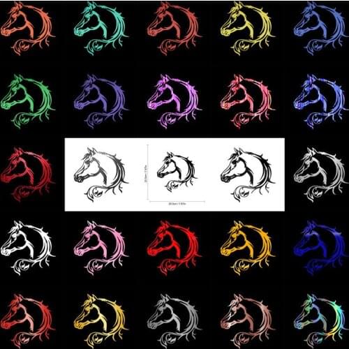Rylybons 20*20cm Curly Horse Head Car Sticker Creative Car Vinyl Decals for Car Styling Body Auto Motorcycle Decoration Sticker