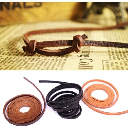 2 Pcs Cow Leather Cord Apparel Sewing Fabric Leather Rope String Jewelry Findings Components Bracelet Necklace rope
