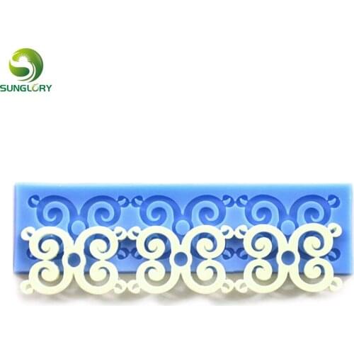 Wedding Decoration Silicone Lace Mat Cupcake Fondant Molds Sugar Lace Mold Border Decorative Cake Lace Baking Tools For Cakes